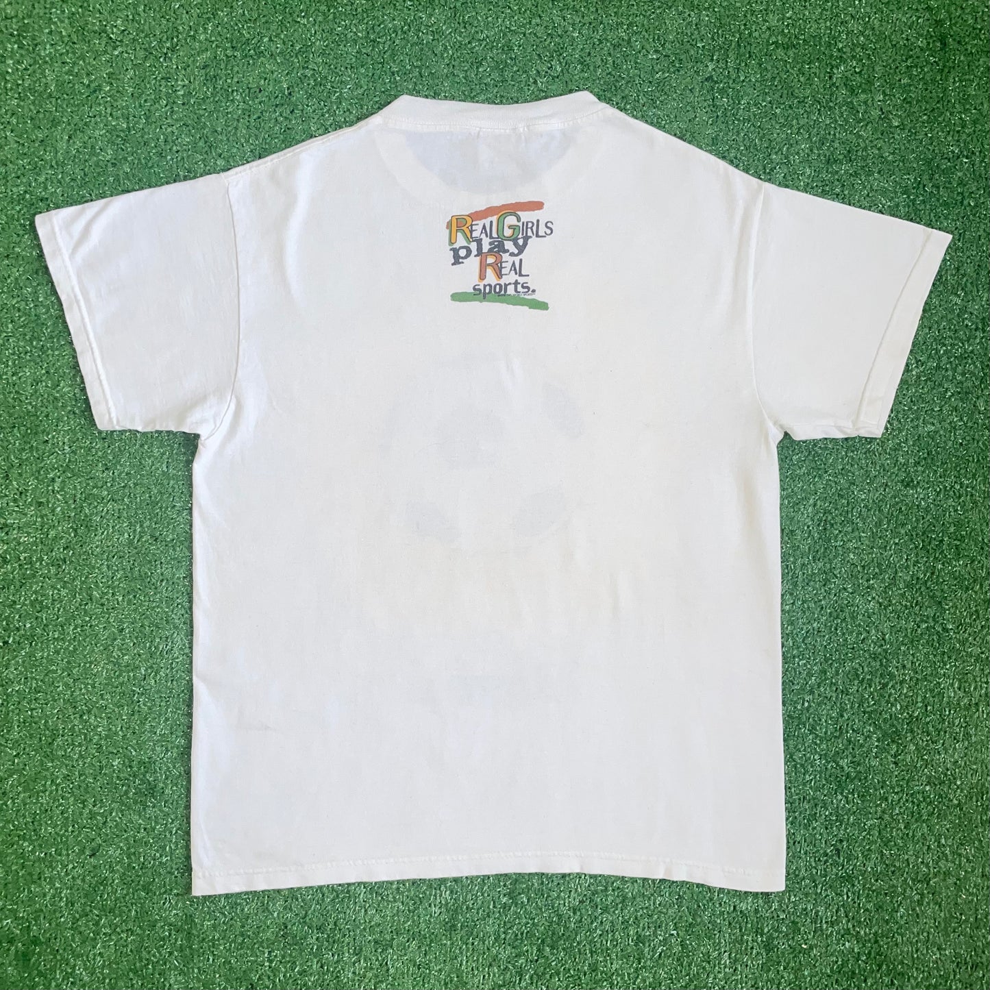 Vintage womens soccer 'Flower Power' tshirt - M