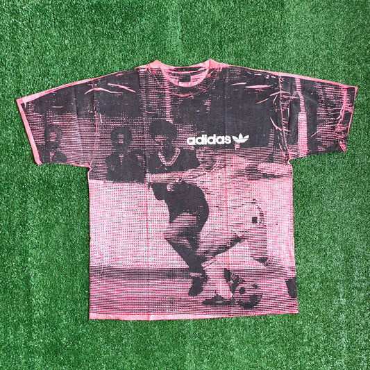 Vintage Adidas all over print t-shirt - L